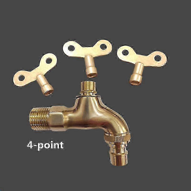 ロックキー付き屋外洗濯機蛇口盗難防止4点蛇口、すべての銅バルブコア付き