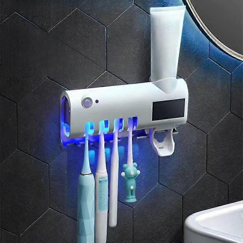 Toothbrush Sanitizer, UV Toothbrush Sanitizer Holder for Bathroom Wall Mounted Toothbrush Holder with Sterilizer Function