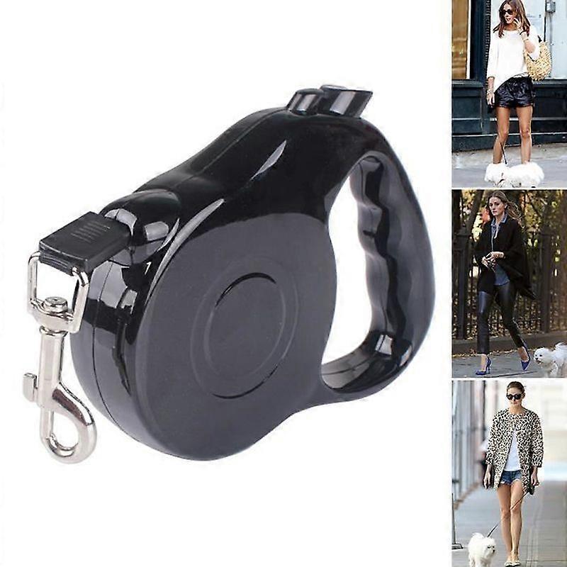 Retractable leash - Noname - 5M - Nylon - Black - For medium dogs