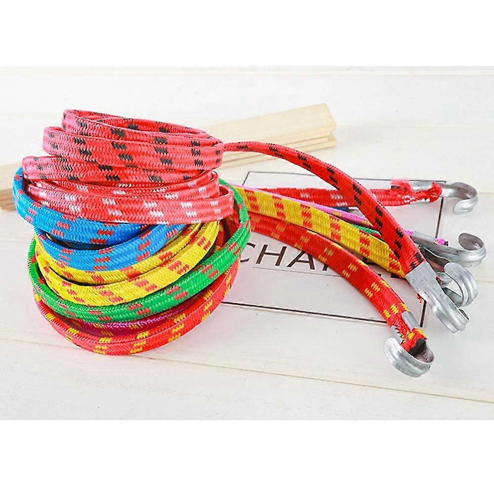 5 elastic ropes Luggage trolley binding rope Double hook strap Motorcycle cargo pulling elastic rope 1.4m