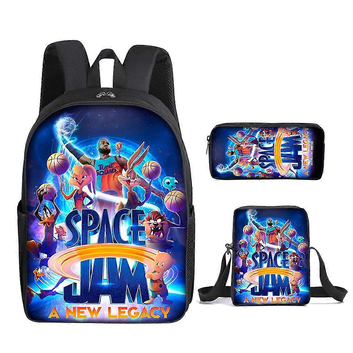 3 قطع / مجموعة الفضاء مربى كرة السلة المطبوعة على ظهره مجموعة مع حقيبة الكتف مقلمة حقيبة مدرسية السفر Daypack حقائب كتب خفيفة الوزن