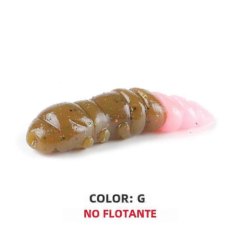 Supercontinent Pupa Soft Lures 38mm/18pcs Soft Plastic Lures Floating Larva for Freshwater Fishing Silicone Bait Worm