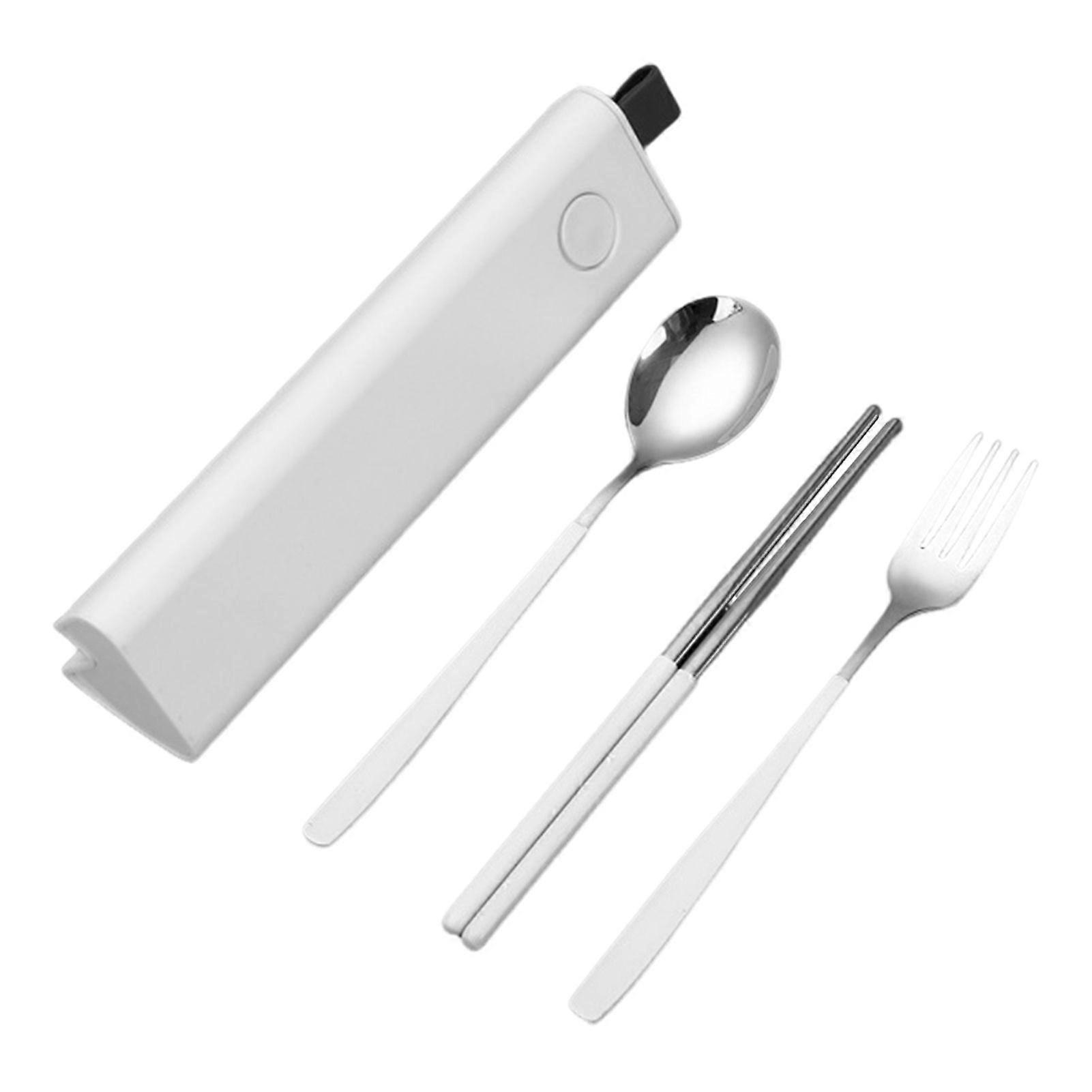Qinghai Travel Utensil Set Stainless Steel Fork And Spoon with Case Portable Tableware Set Smooth Edge Flatware Set for Office School Camping