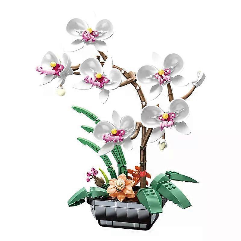 Orhidee Flori Kit de construcție Creative Botanical Collection Decor Building Blocks Artificial Plant Bonsai Display Home Decoration
