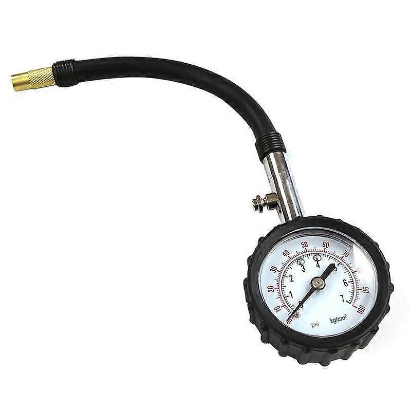 High-Precision Tire Pressure Gauge with Long Tube for Accurate Air Testing