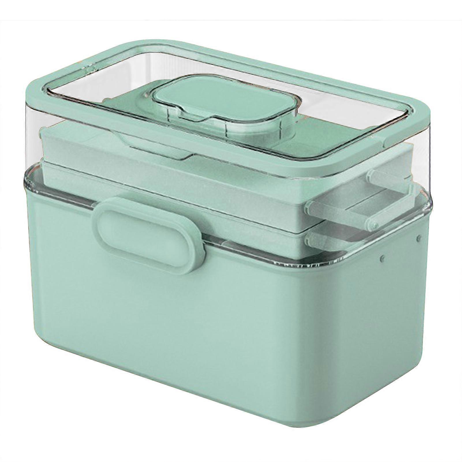 Large Plastic Medicine Organizer Includes A Small Pillbox - Multi-Layer First Aid Medical Storage Box