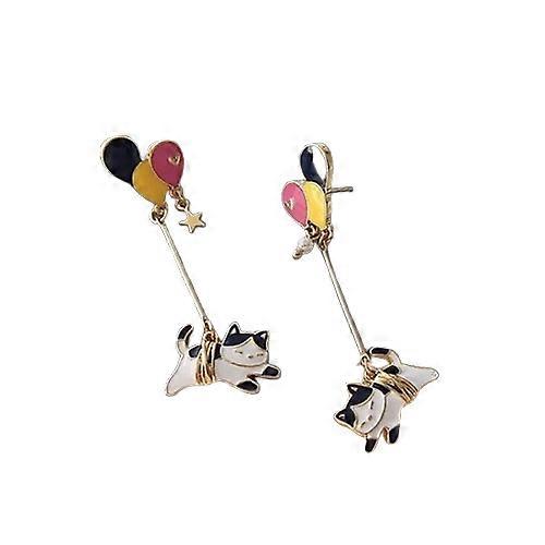 Smalț drăguț pisică balon Stud Cercei pentru femei Modă Picătură Iepure Floare Inimă Bijuterii Colorate Atârnă Nuntă Petrecere Fată Cadou