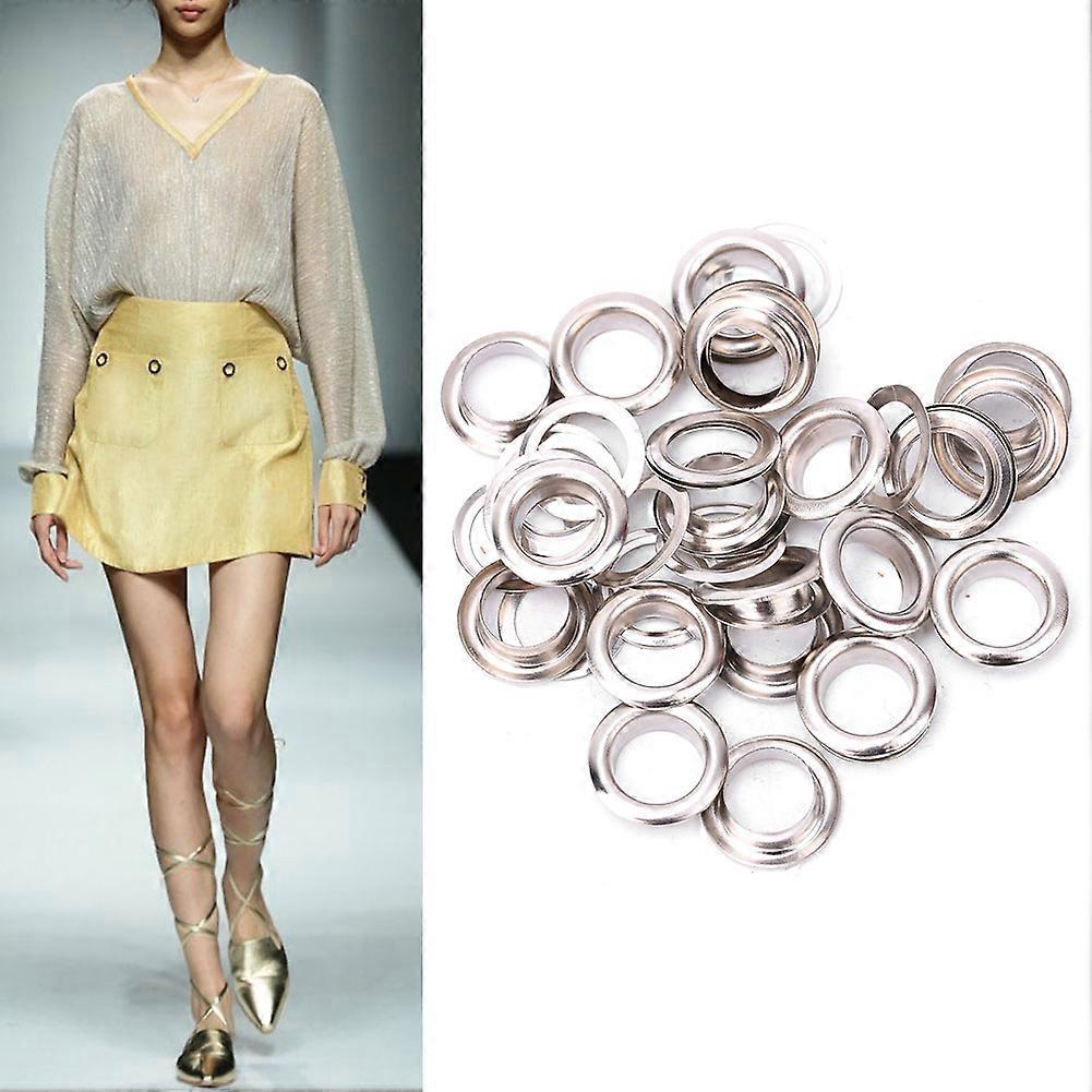 100 Pcs Brass Eyelets 3.5mm Silver DIY Cloth Knitting Craft