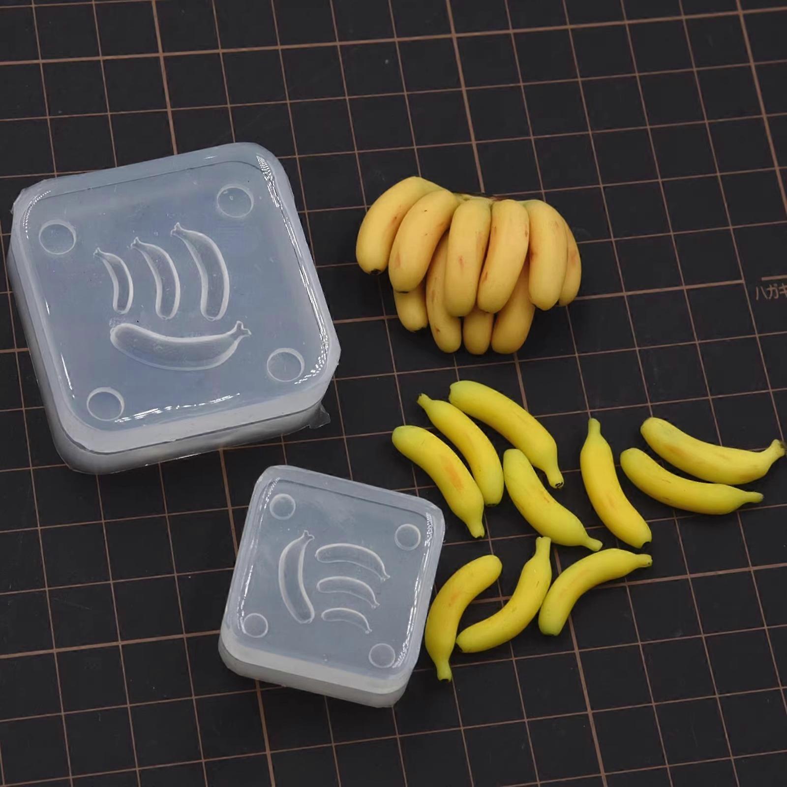 Flexible Silicone Banana Mould Decoration for Realistic Miniature Food Creation for Hobbyists and Art Classes Use  S