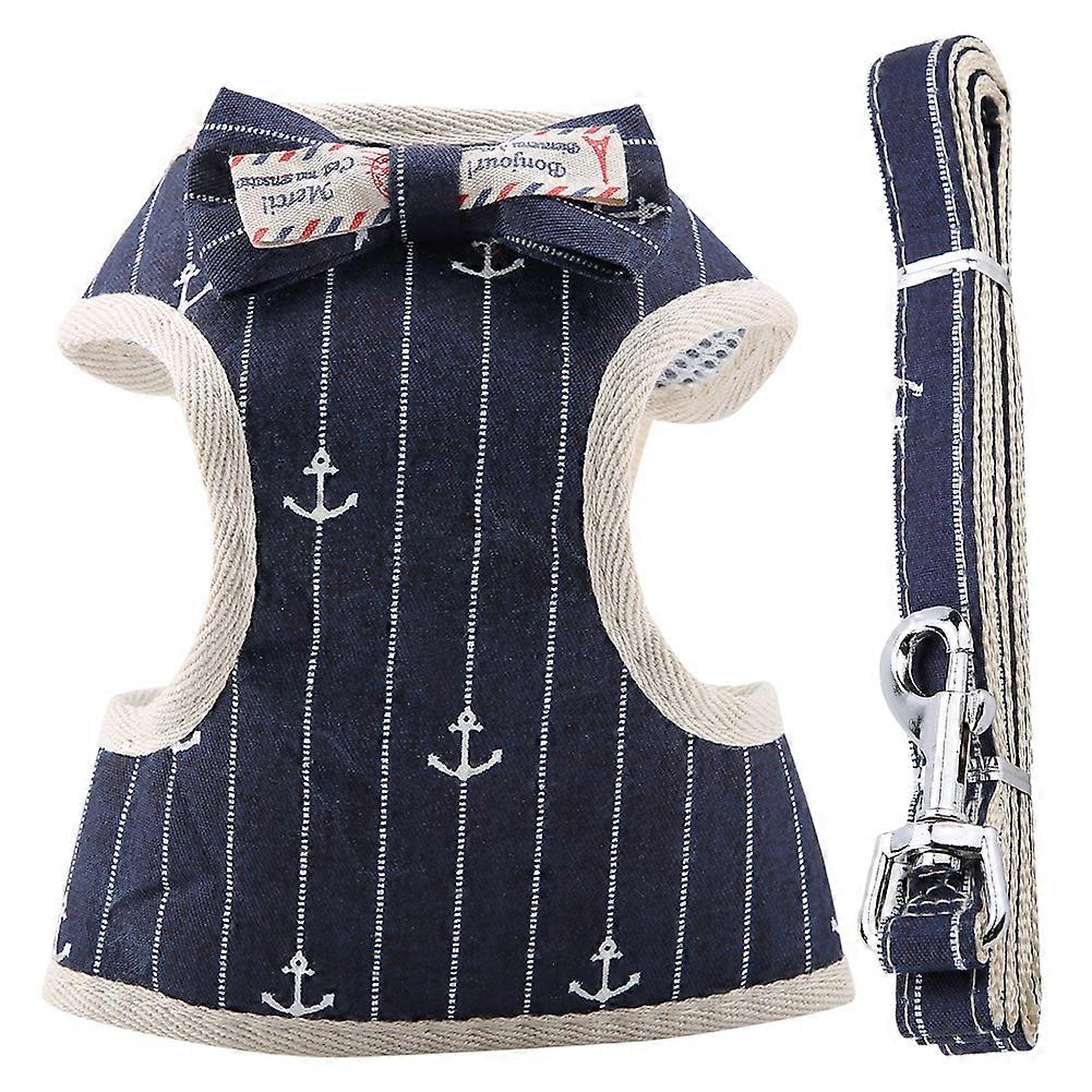 Cotton Blend Bowknot Pet Vest with Adjustable Chest Strap and Pulling Rope for Cats and Dogs, Breathable Design