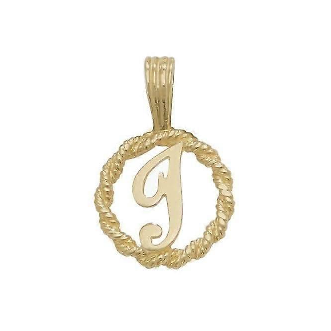 9ct Yellow Gold Rope Initial Pendant PN525/I