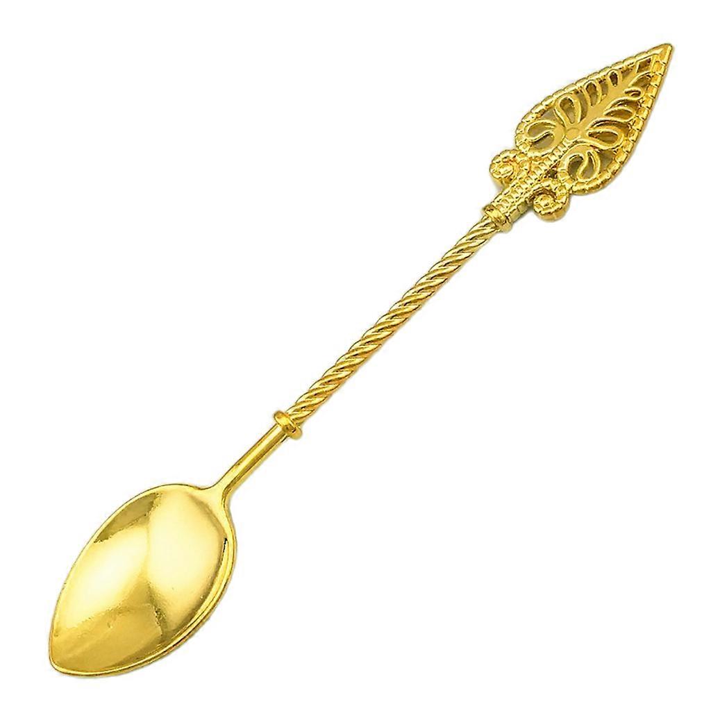 Retro holdbare udskårne kaffe teskeer is scoops rustfrit stål guld