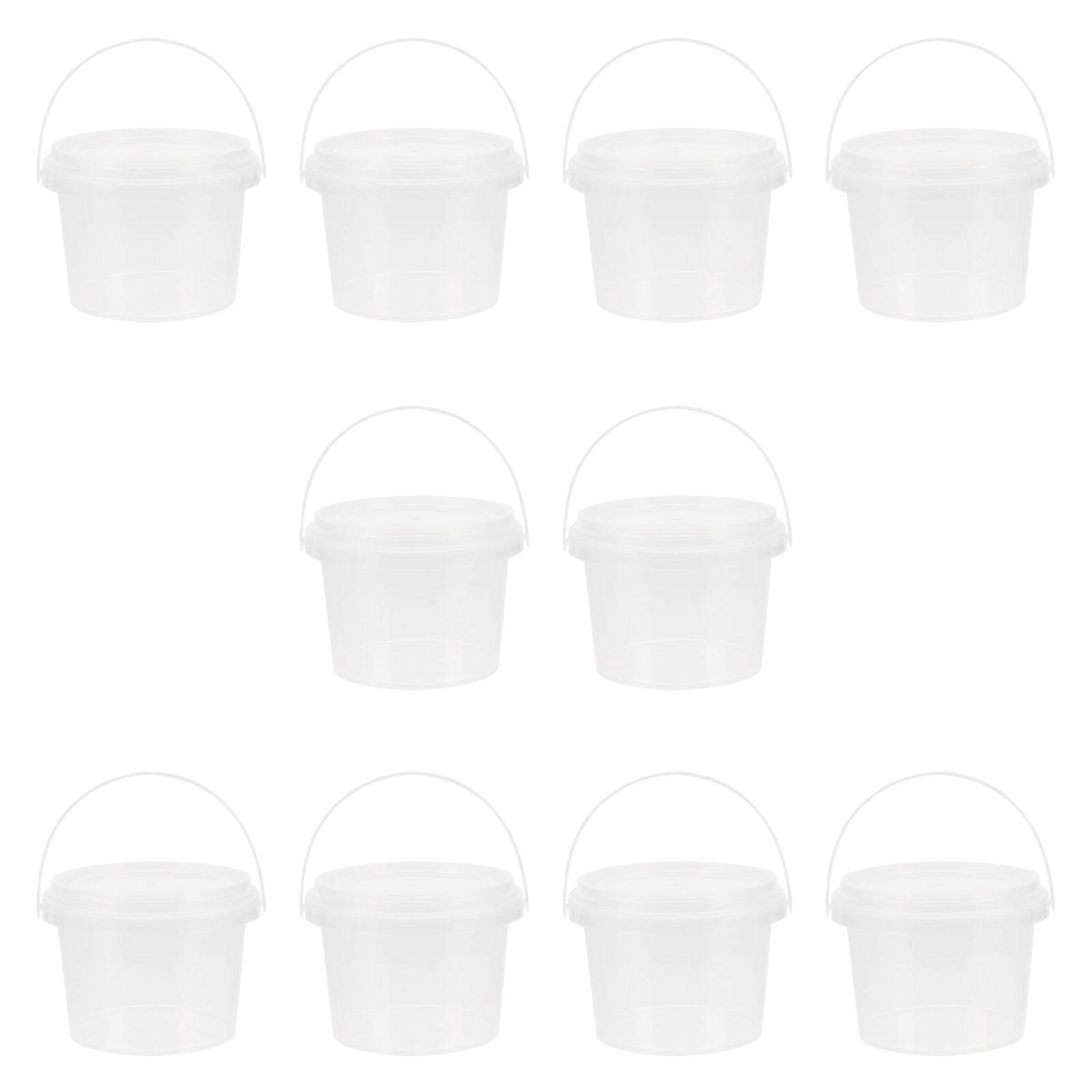 10PCS Transparent Mini Storage Bucket Storage Bucket Candy Bucket with Lid