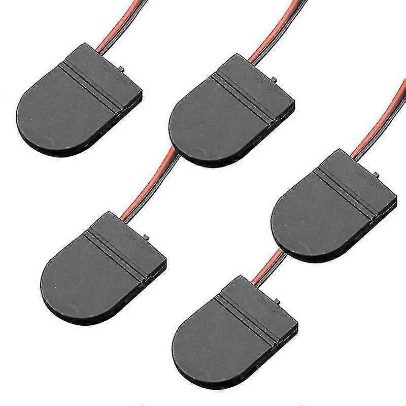 5pcs Button Battery Container With On/off Switch Cr2032 Coin Cell Storage Case