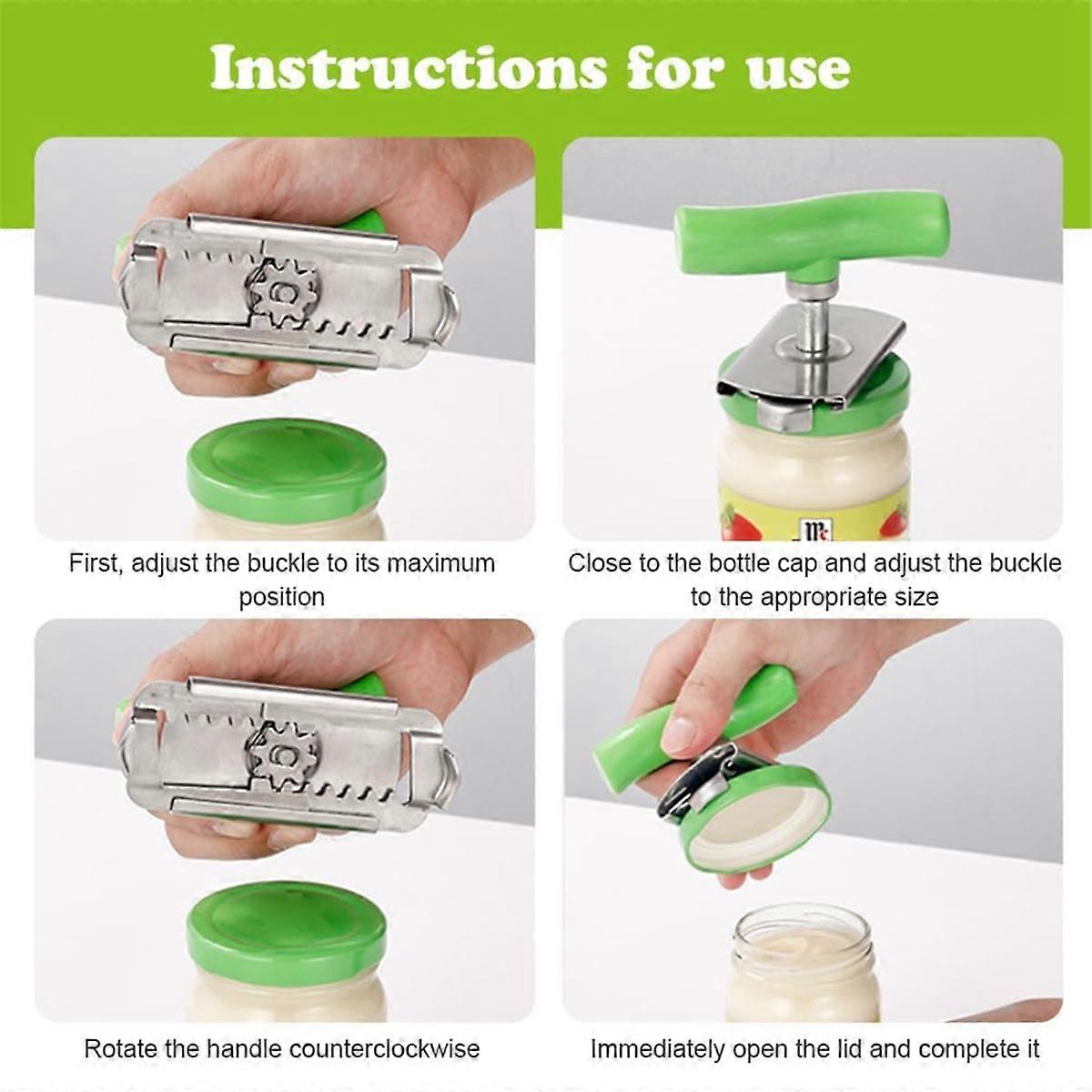Effortless Jar Can Opener Bottle Openers Stainless Steel White