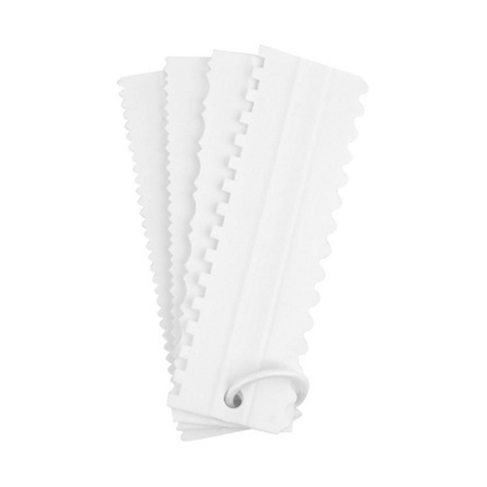 4Pcs Scraper Durable Eco Friendly Plastic 8 Styles Hanging Hook Design Cake Smoother for Baking DIY