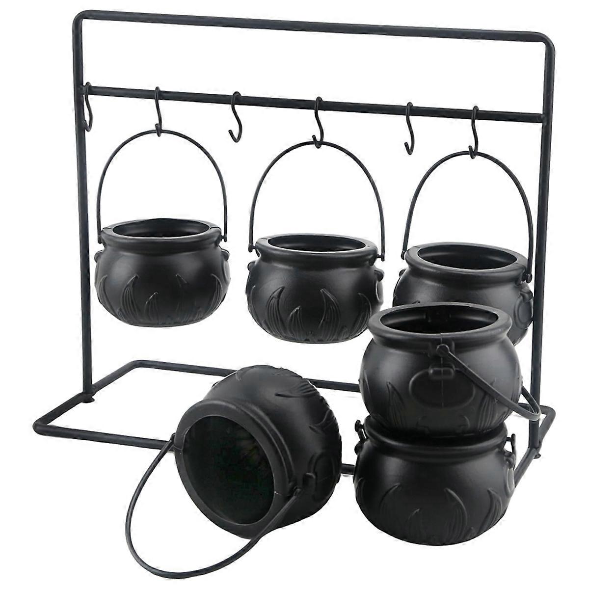 6Pcs Halloween Witch Cauldron Candy Bowl Cauldron Serving Bowls