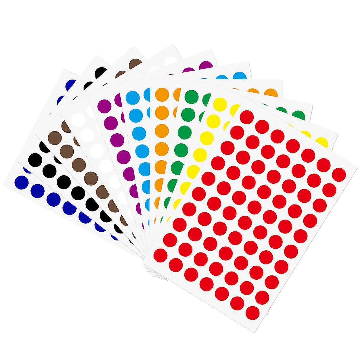 7000 PCS Colored Dot Stickers 1cm 10 Color, Coding Labels Circle Dot Stickers for Toddlers Office,Classroom,Bright Student Color Stickers Dots(10