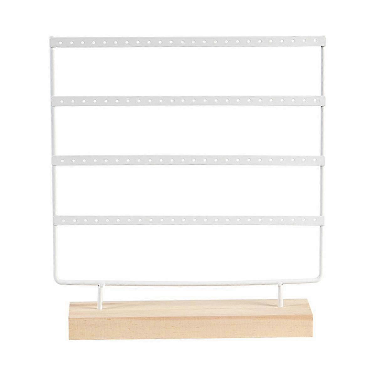 White 4-Layers Earring Storage Rack with 88 Holes for Display