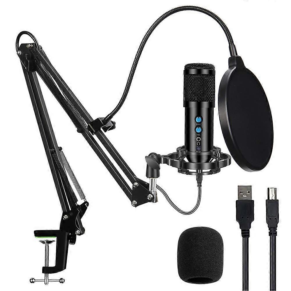 USB Microphone Kit, 48KHZ/16BIT Microphone Live Stand Set Streaming Podcast PC Condenser Computer Mic