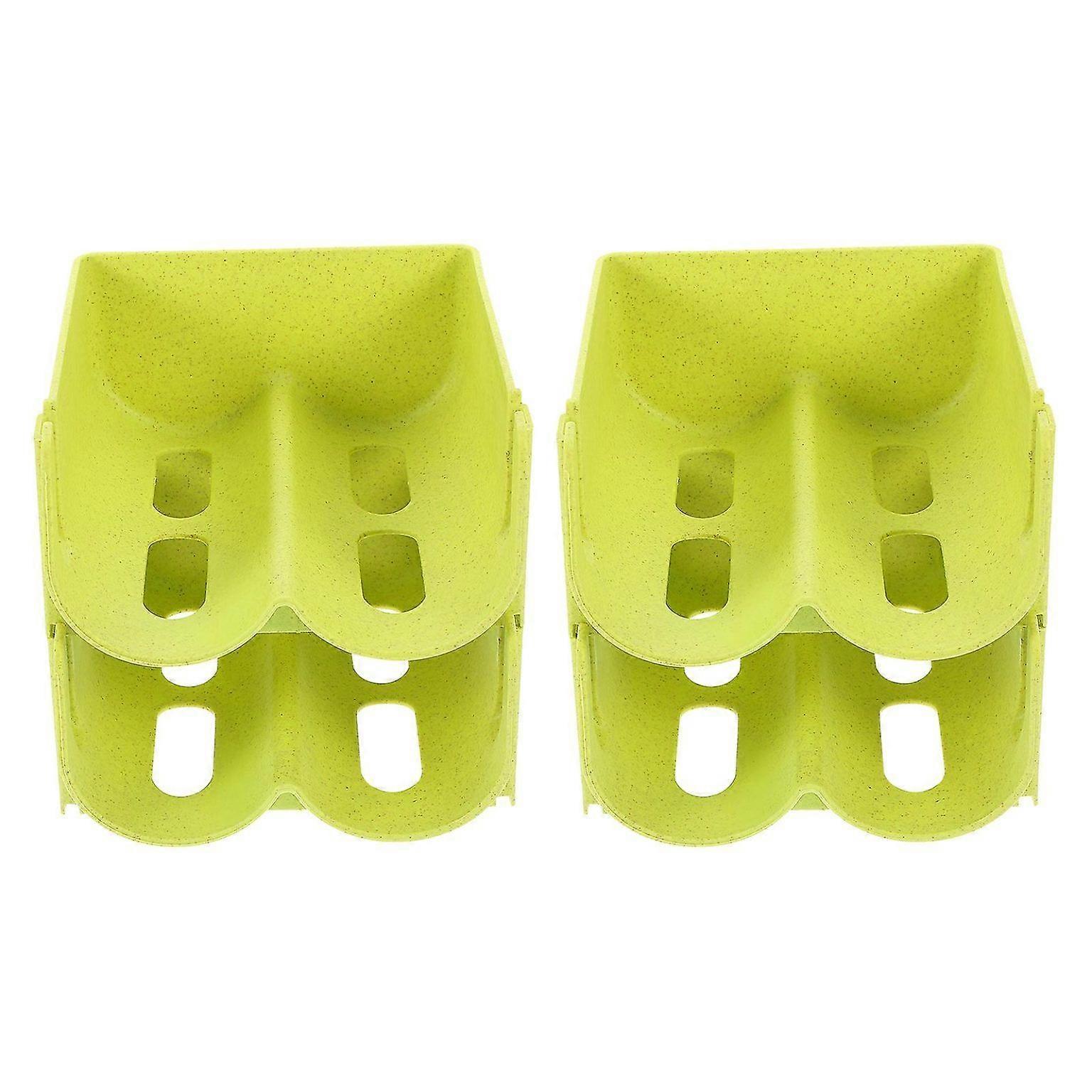 4-Pack Stackable Can and Wine Rack Organizer - Space-Saving Champagne Dispenser for Fridge Storage