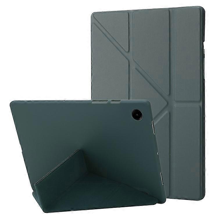 Compatible For Samsung Galaxy Tab A9 Case PU Leather+Silicone Cover with Origami Stand