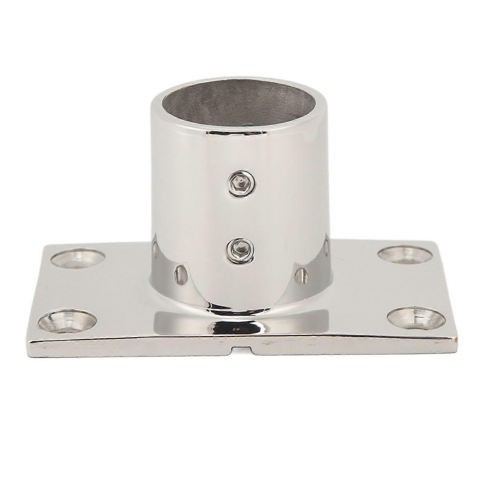 Boat Handrail Fitting Rectangular Base Silver Rugged Rustproof Boat Deck Handrail Rectangular Base for Boat Marine Yacht 9025MM/1in