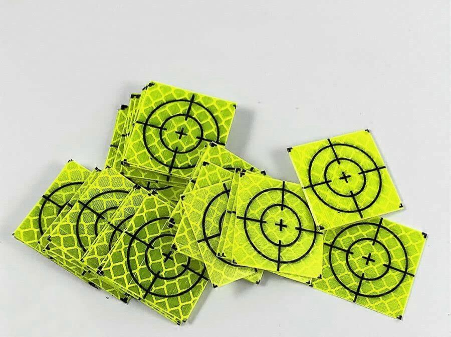 100PCS Reflector Sheet 30X30MM Reflective Tape Target (Fluorescent Green)