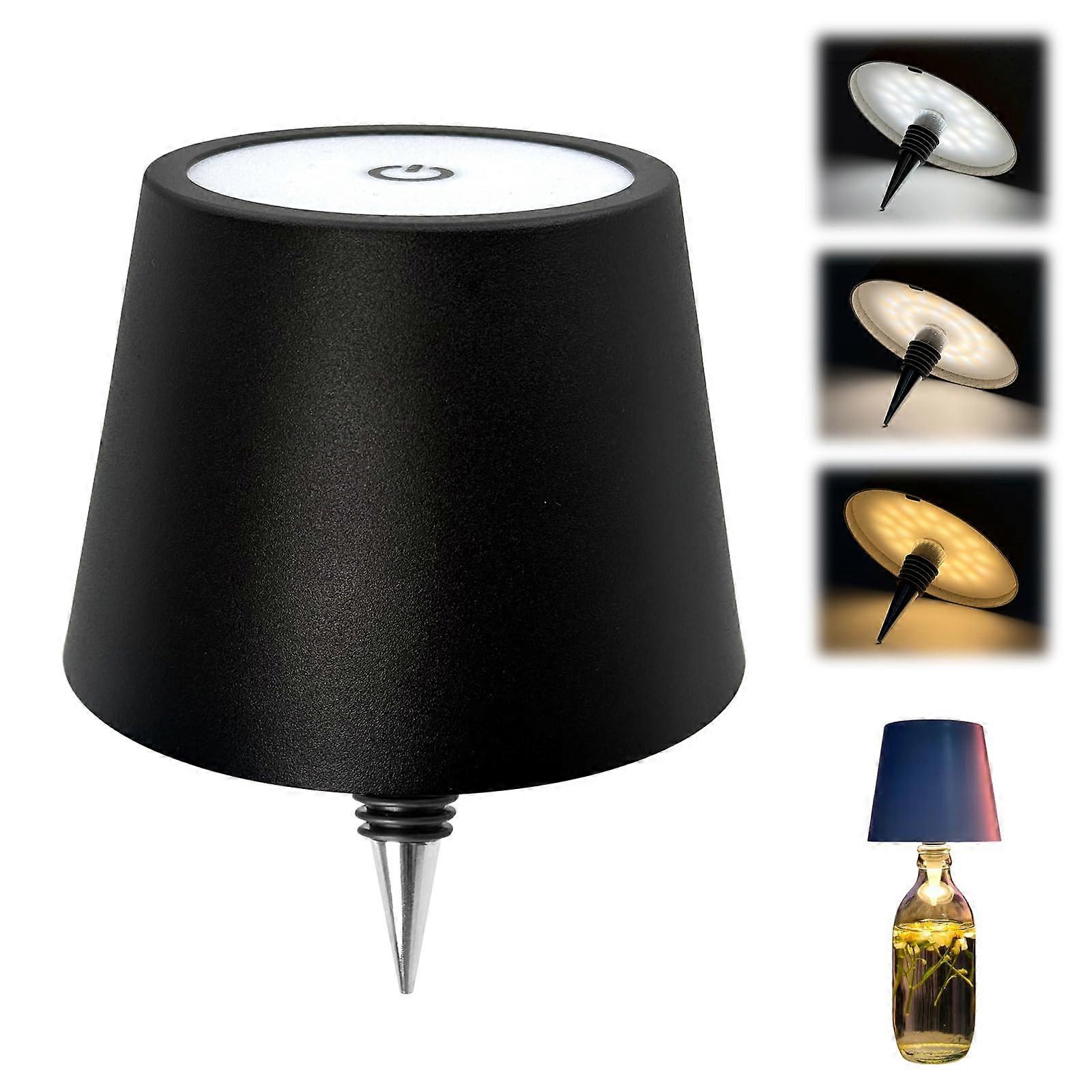 Wireless Bottle Lamp Metal Shadow Mandel Three-Color Wine Bottle Lights Rechargeable