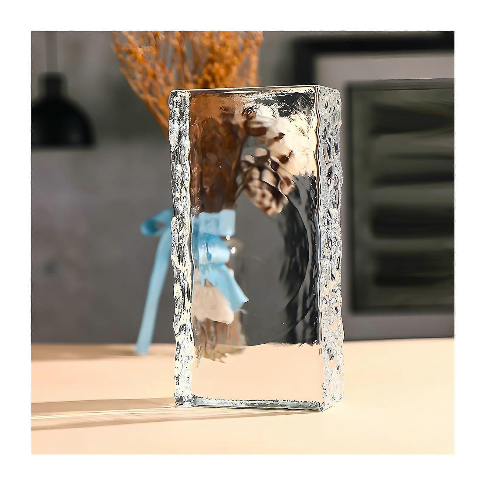 Rectangular Crystal Blocks, Clear Glass Block 7.8 x 3.9 x 1.9 Inches for Privacy Screen, Heat Insulation, Sound Insulation