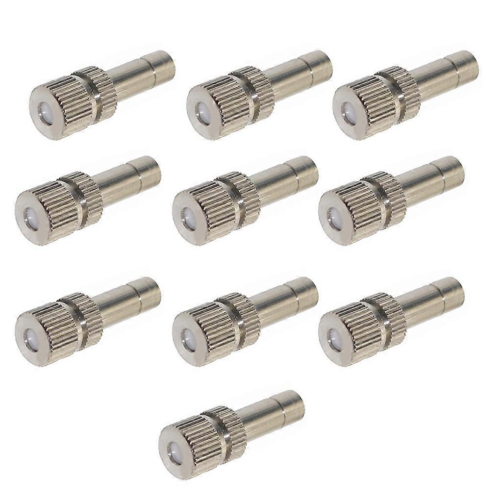 10Pcs Quick Pushing Metal Misting Nozzles Garden Fog Spray Atomizing Connector 0.3mm