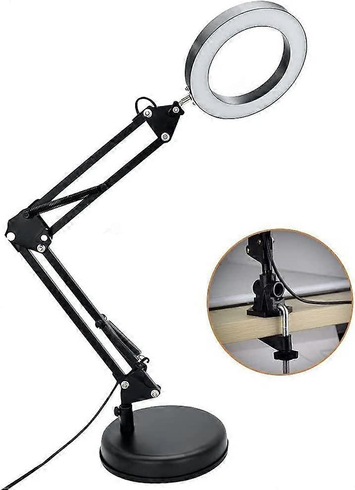 DLLT handcuffed Dimmable Swing Sleeper Table Lamp, 68 LED Flexible Architect Business Lamp, 3 Colors 10 Brightness