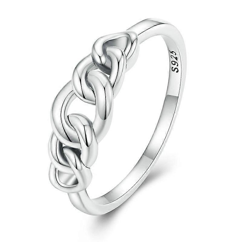SCR891 Sterling Silver S925 Hollow Circle Chain Ring
