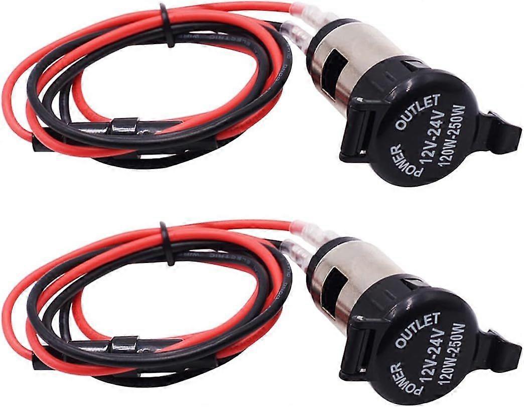 2 Pieces Cigarette Lighter Socket, Marine Grade Waterproof Cigarette Lighter Socket, Motorcycle Waterproof Electric Cigarette Lighter Connector, for