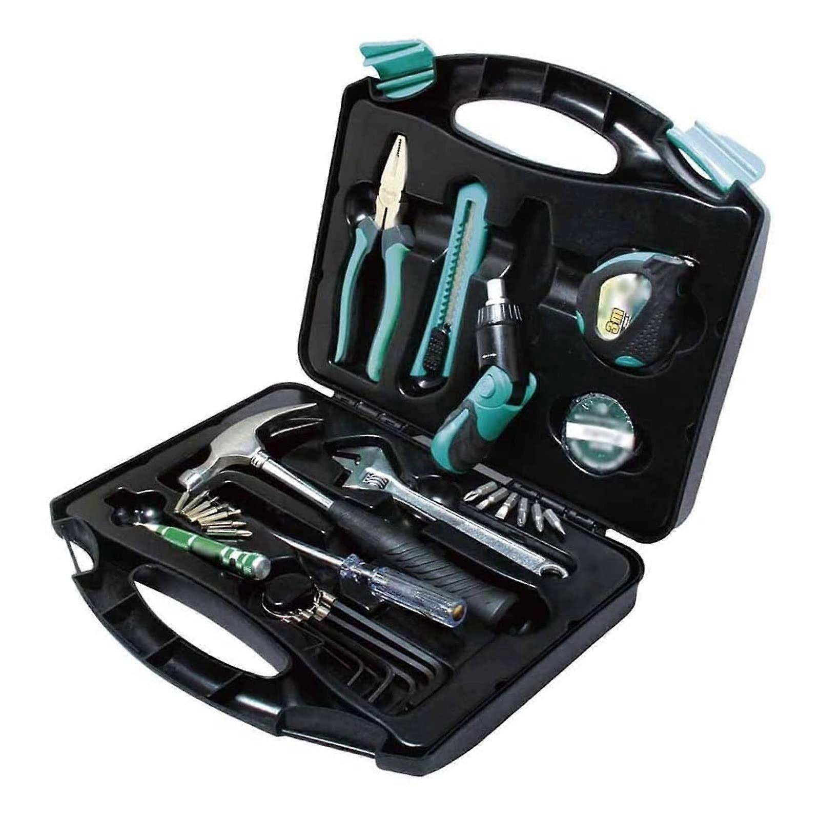 30 Piece Tool Set, General Household Hand Kit with Plastic Toolbox Storage Case