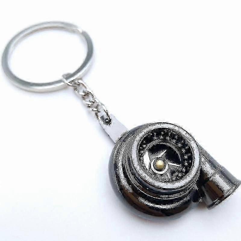 Car Metal Keychain Sound Turbo Key Plain Bearing Spinning Model Turbine Turbo Ring Key Turbo Shaped-ZZY