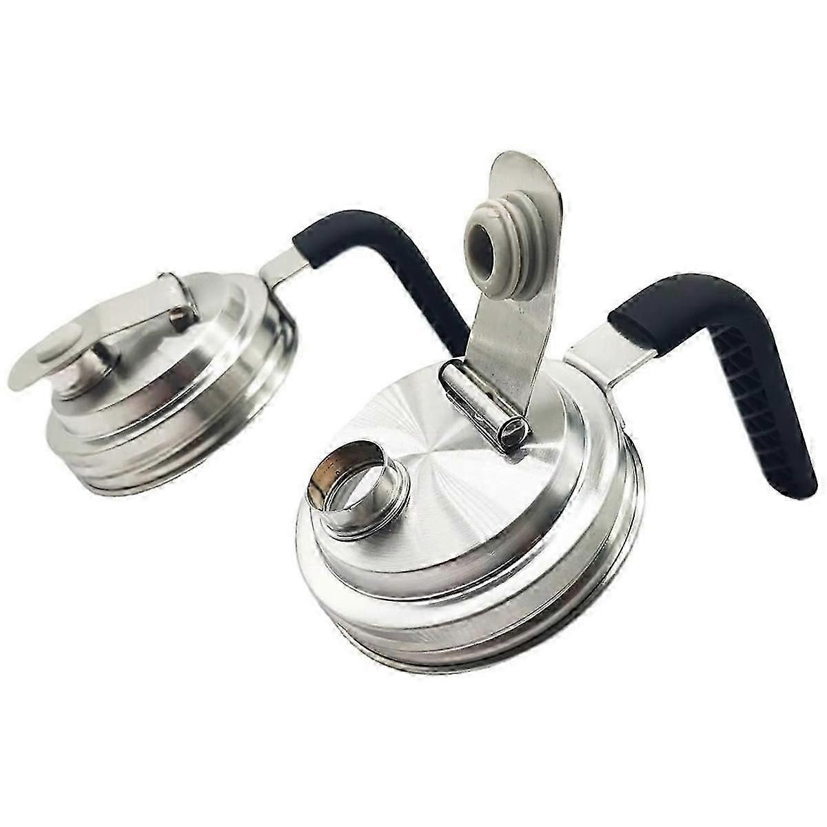 2Pc Stainless Steel Wide Mouth Mason Jar Flip Prouting Spout Lids with Handle for Wide Mouth Mason Jars