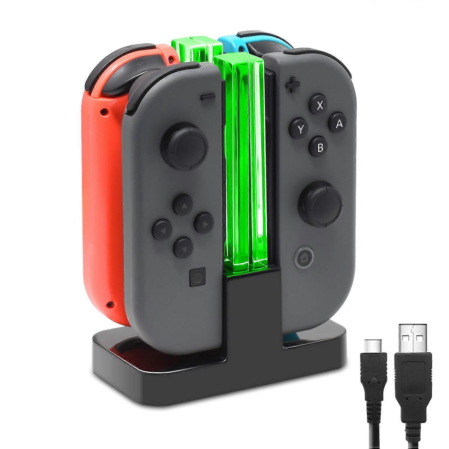 Charging Dock Compatible with Nintendo Switch for Joy Con & OLED Model Controller with Lamppost LED Indication Charger Stand Station