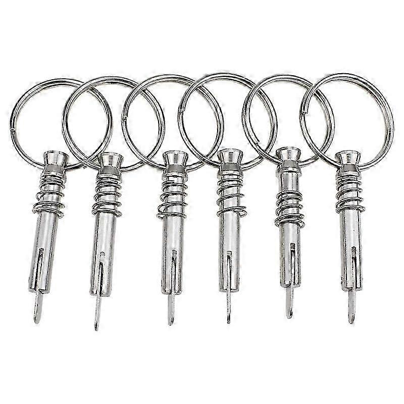 6Pcs Quick Release Pin Boat Bimini Top Pins 1/4 Inch with Ring