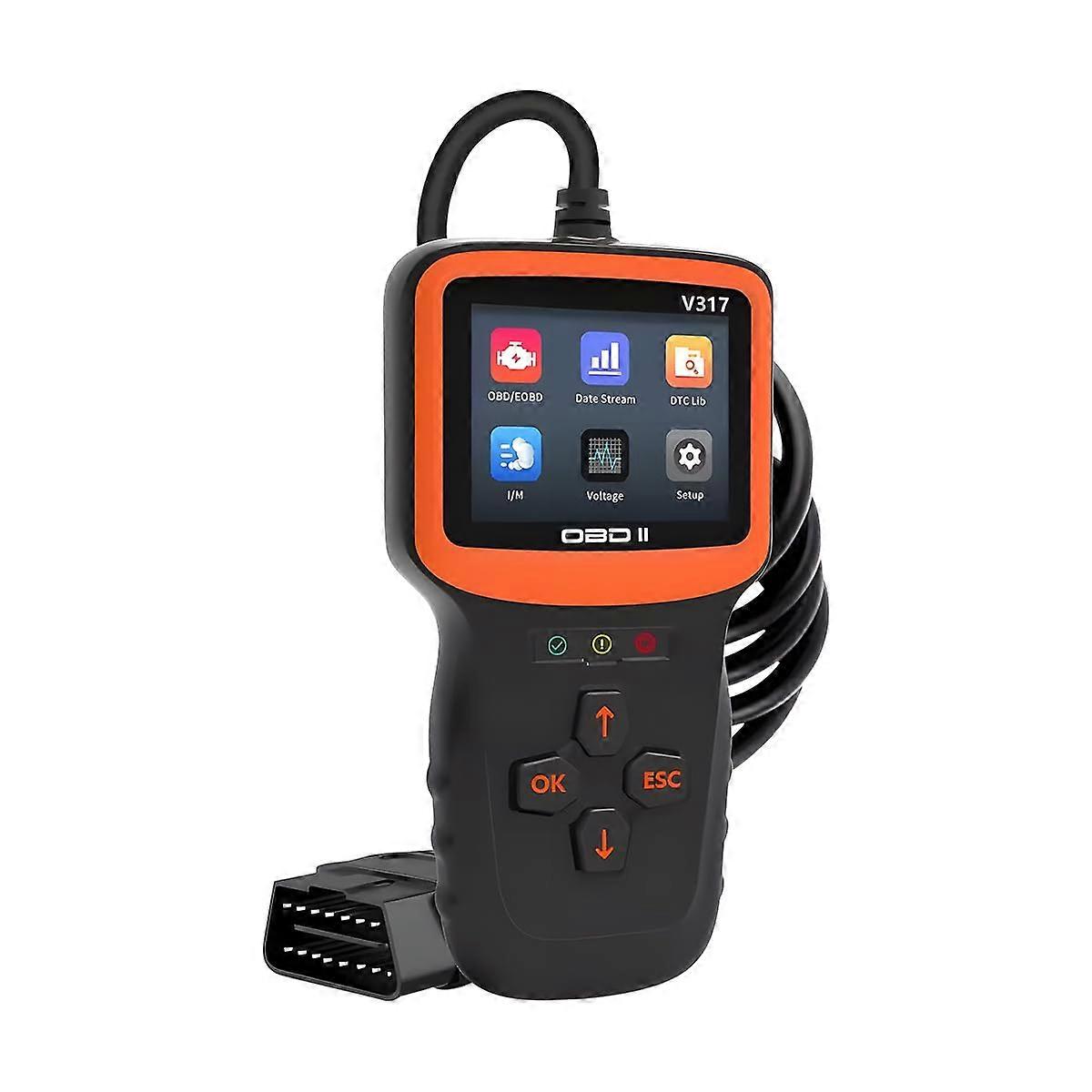 V317 OBD2 Car Scanner Diagnostic Tool, Vehicle Engine Fault Code Reader, 12V Enhanced OBD II Scan Tester