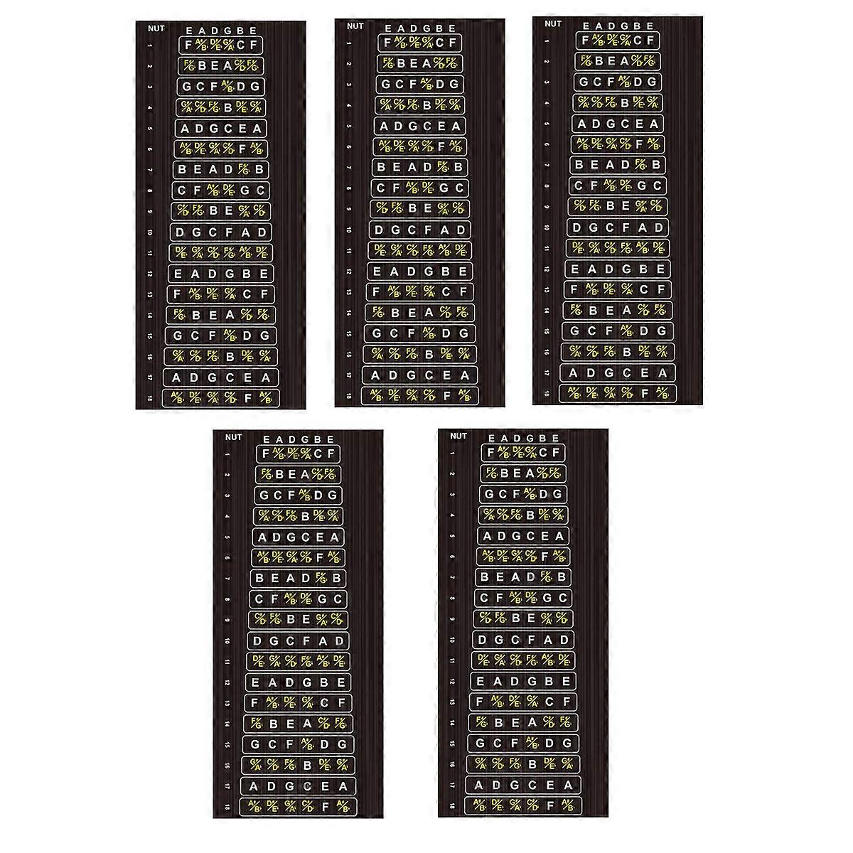 5 st gitarrklistermärken gitarr greppbräda noter etiketter 6 strängad gitarr