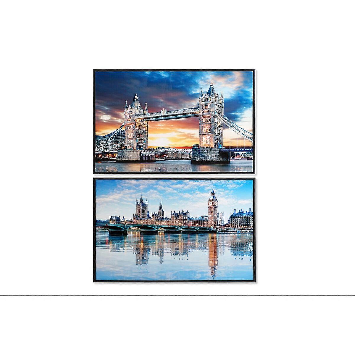 Canvas DKD Home Decor 90 x 2.5 x 60 cm 90 x 2.5 x 60 cm London Loft (2 pieces)