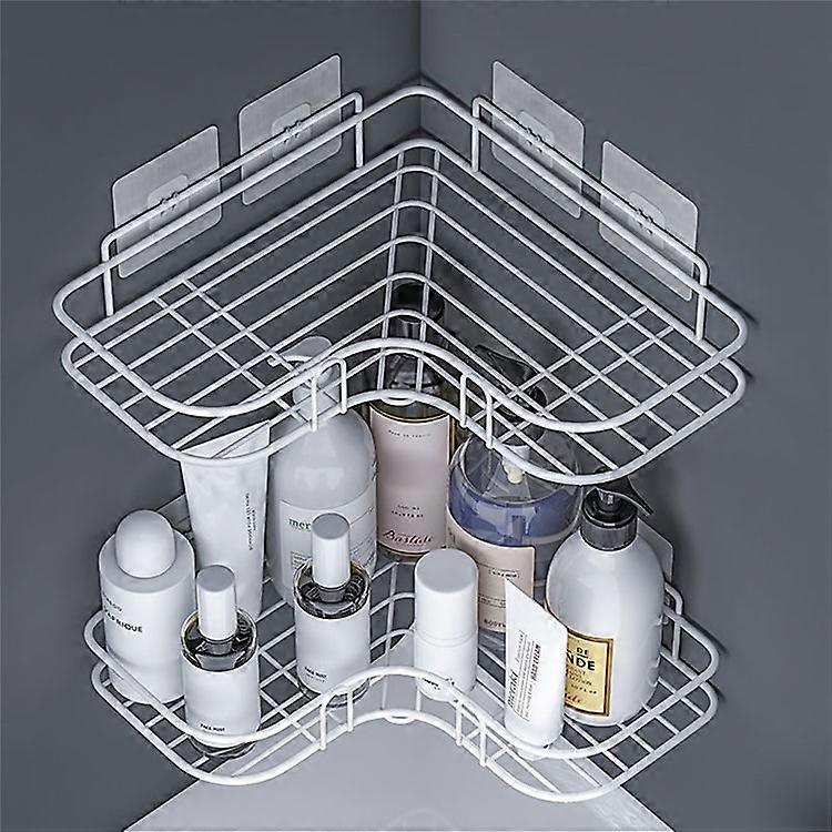 Bathroom Shelf Large Size Wall Mounted Corner Storage Rack No Drilling Triangle Makeup Organizer