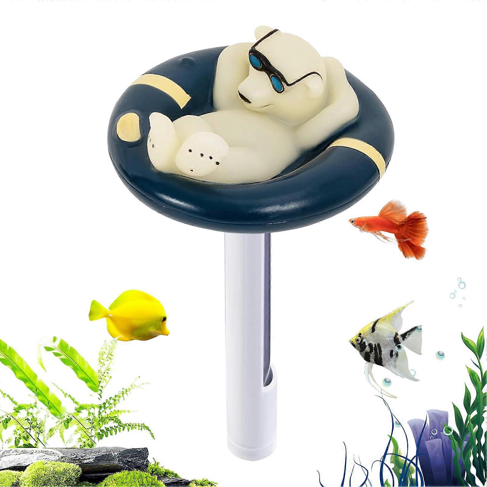 Swimming Pool Thermometer - Floating Water Temperature Gauge for Pool, Pond, Bath, and Lake | Accurate Ice Bear Design