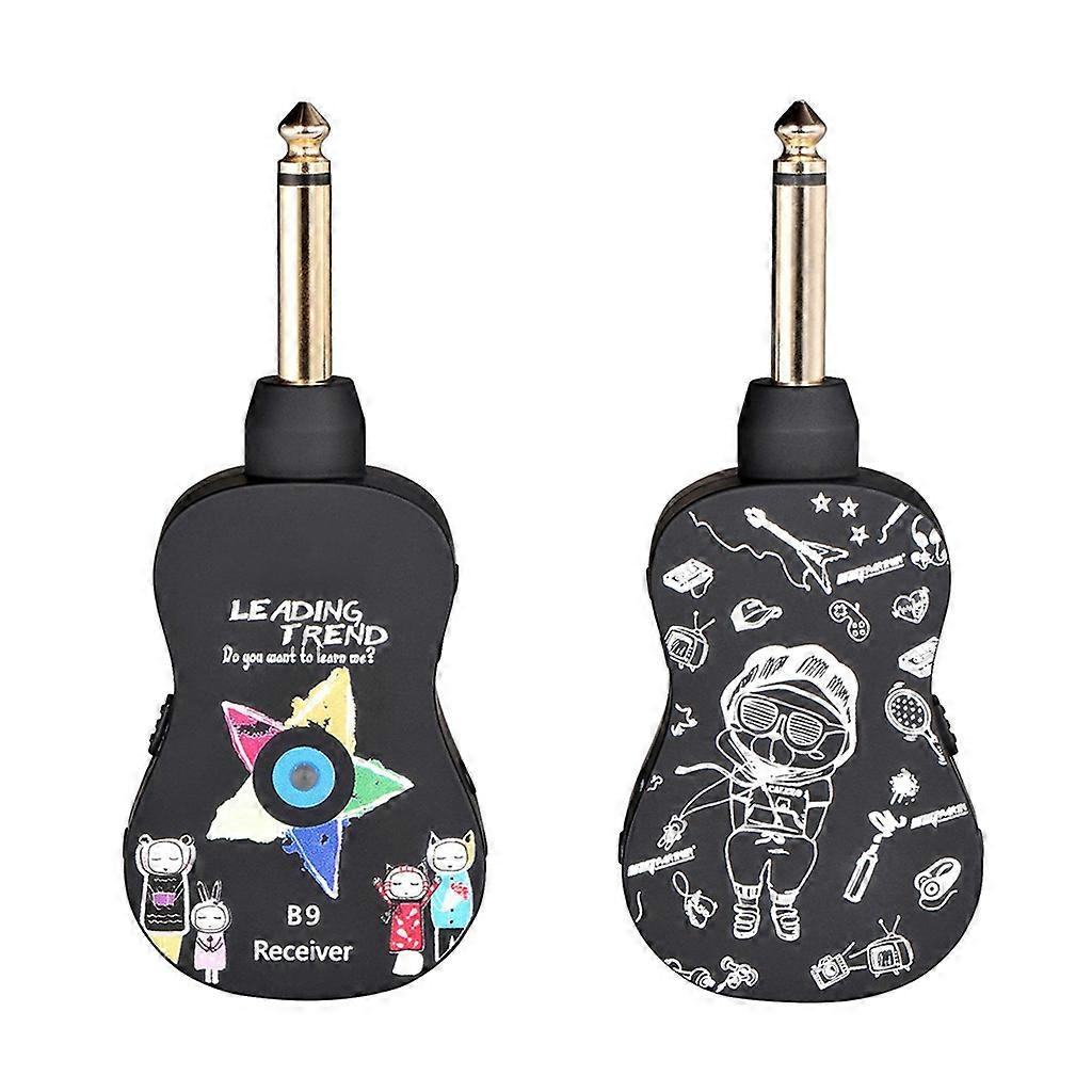 Wireless Guitar System, UHF Guitar Transmitter Receiver Rechargeable Support 4 Channels with Bluetooth-compatible Reverb Effect for Electric Guitar