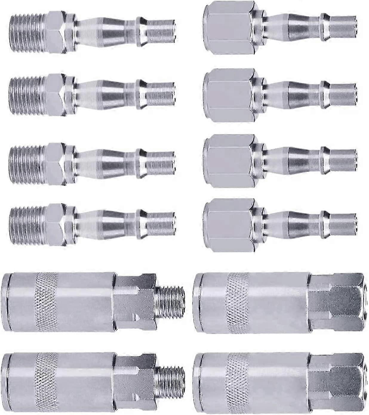 12-Piece Air Fitting Kit, 1/4" BSP Quick-Connect Adapters for Compressed Air Systems