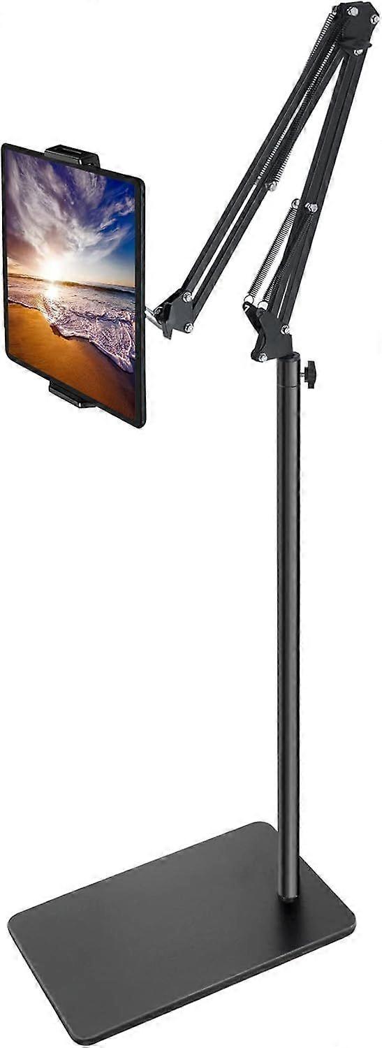 Tablet Floor Stand with Double Weight Base, Overhead Bed Phone Mount Height