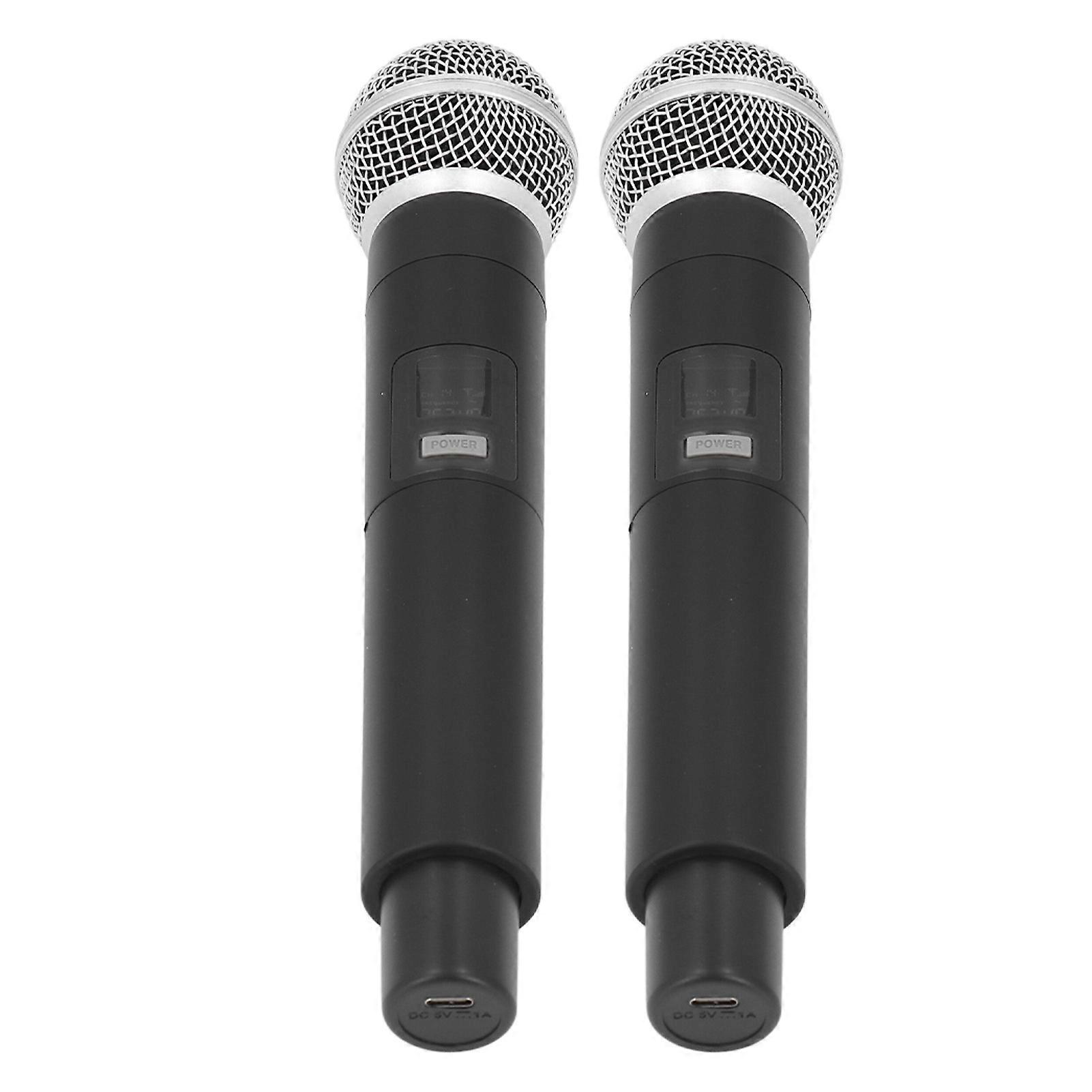 Wireless Microphone Set 2-Pack Rechargeable 1800mAh Mic System