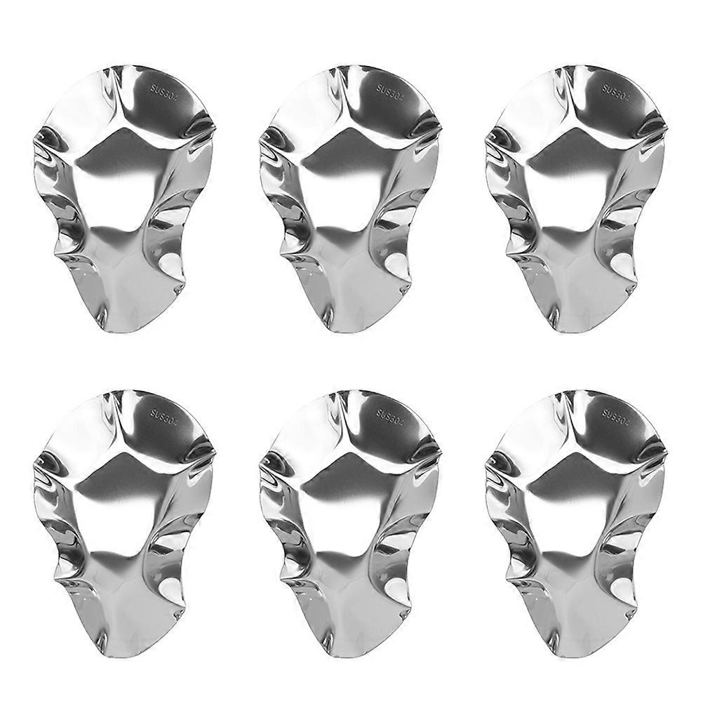 Stainless Steel Oyster Baking Dishes, Reusable Sauce Containers for Grilling, Oven, Steaming, Storing Oyster Meat, Appetizers, 6pcs Silver Set