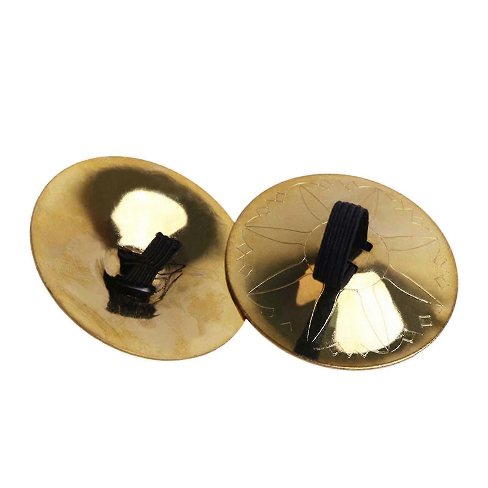 2 Pieces Finger Cymbals for Belly Dancing, Metal Dancing Accessories, Easy to Hold Zills Musical Instruments for Evening Entertainment